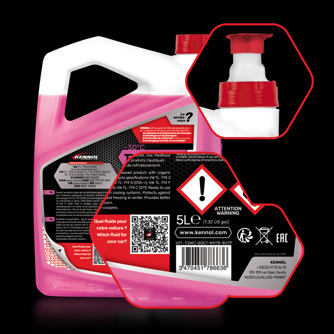 KENNOL BIO COOLANTS TYPE G13 -30°C détails.